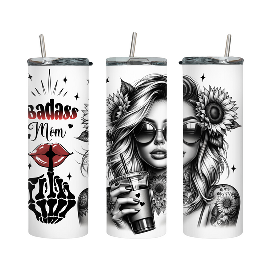 Tumbler mit Steckdeckel "Badass-Mom" - Emmilous
