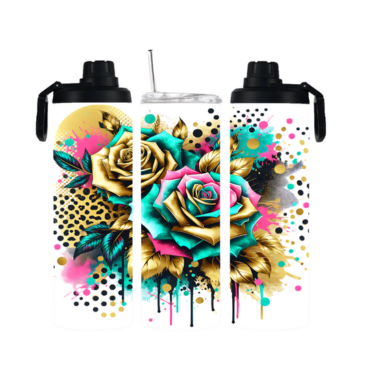 Tumbler mit Schraubverschluss "Roses"