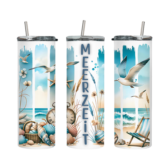 Tumbler mit Steckdeckel "Meerzeit"