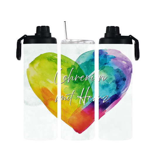 Tumbler mit Schraubverschluss "Lehrerin mit Herz"