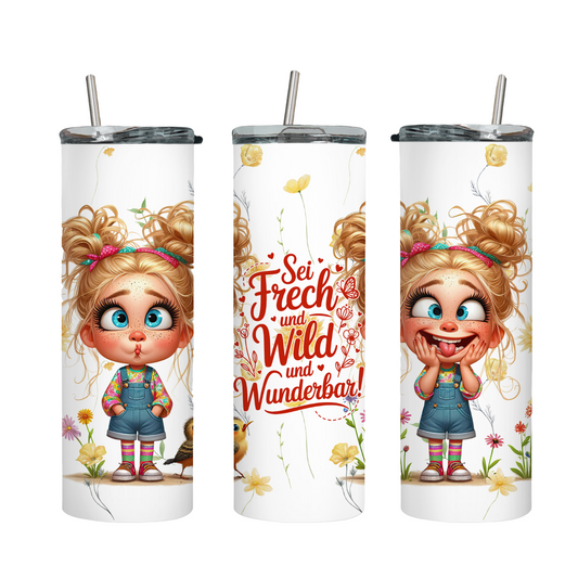 Tumbler mit Steckdeckel "Sei frech" - Emmilous