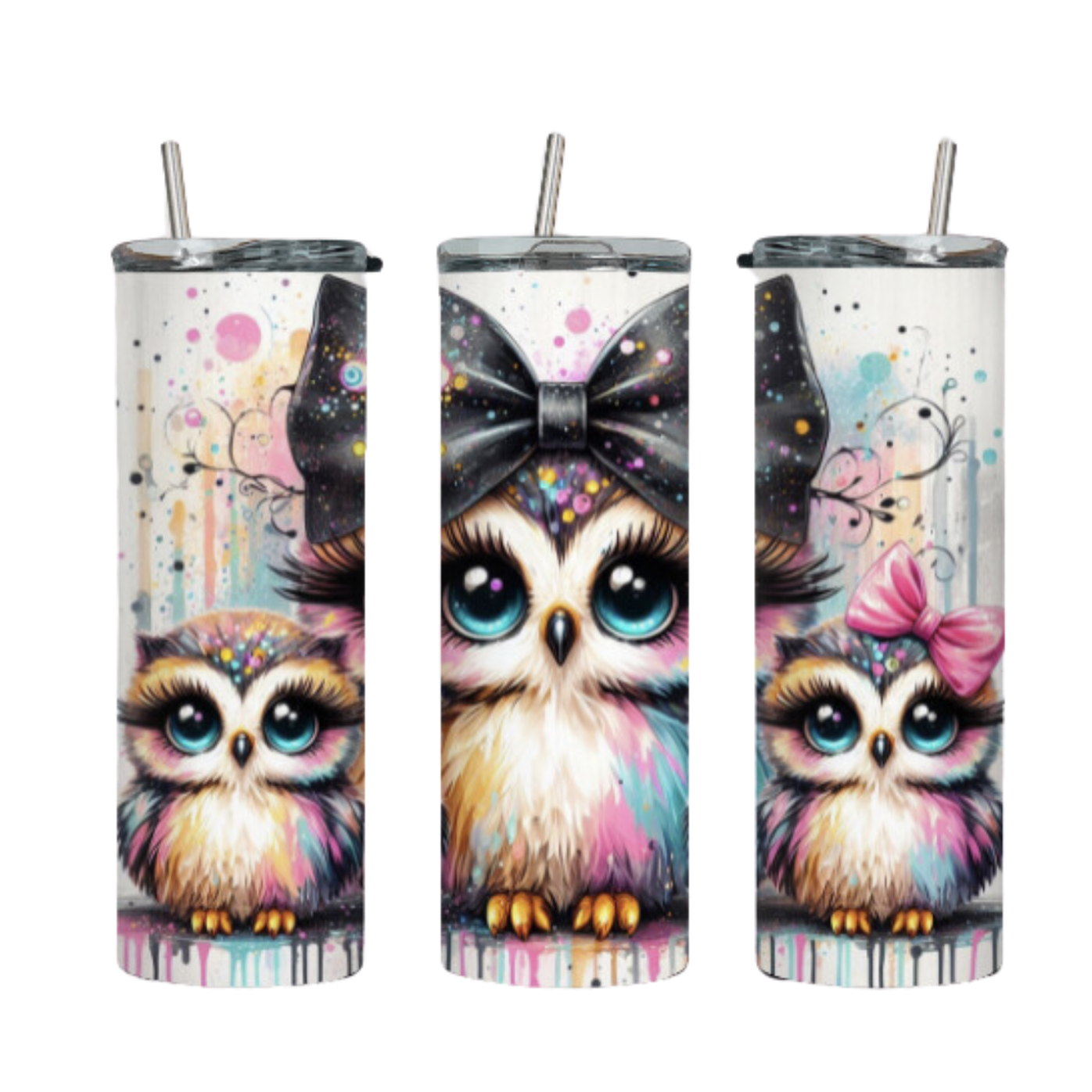 Tumbler mit Steckdeckel "Eulenfamillie" - Emmilous