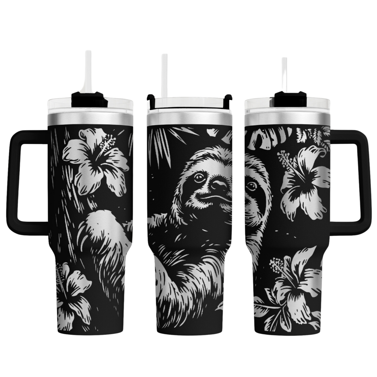 Tumbler mit Henkel "Faultier"