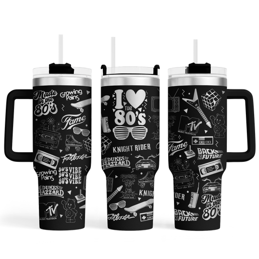 Tumbler mit Henkel "80er"
