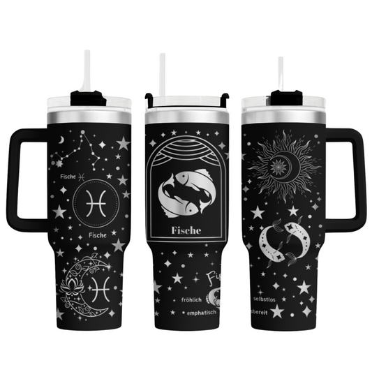 Tumbler mit Henkel "Sternzeichen Fische"