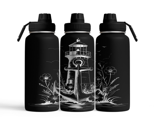 Tumbler mit Schraubverschluss (950ml) "Anker mit Leuchtturm"
