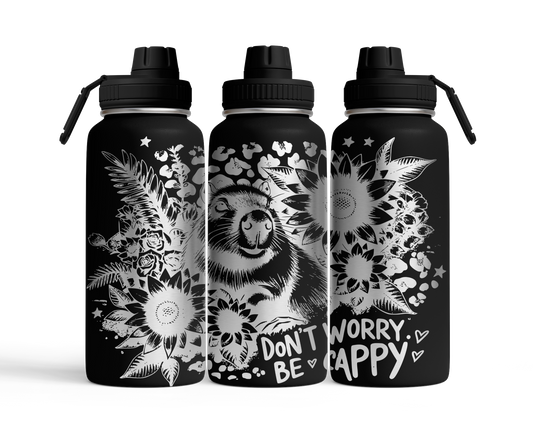 Tumbler mit Schraubverschluss (950ml) "Don´t worry be Cappy"