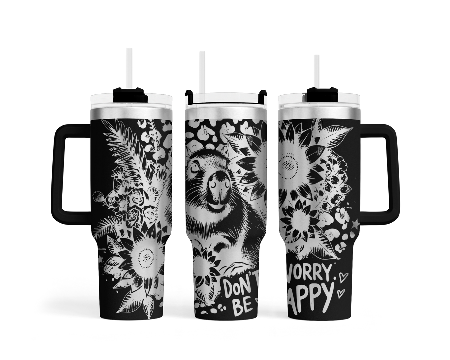 Tumbler mit Henkel "Don´t worry be Cappy"
