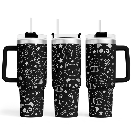 Tumbler mit Henkel "Cartoon"