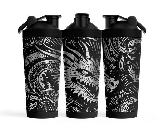 Fitness Shaker mit Gravur "Drache"
