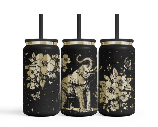 Tumbler mit Strohhalm "Elefant"