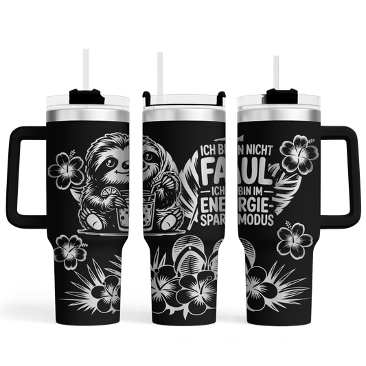 MAX-Tumbler mit Gravur "Faultier Energie"