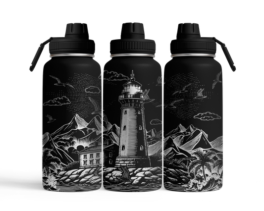 Tumbler mit Schraubverschluss (950ml) "Leuchtturm"