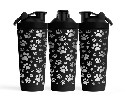 Fitness Shaker mit Gravur "Pfoten"