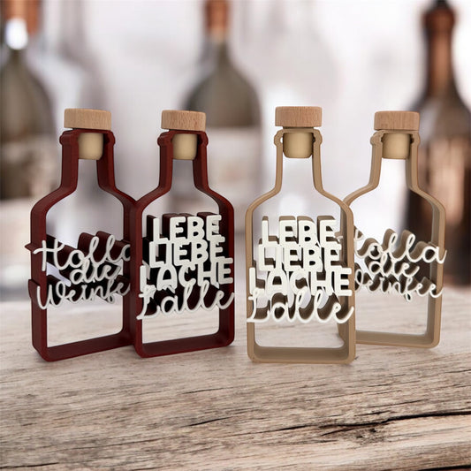 Flaschenaufsteller mit Schriftzug – im 2er-Set